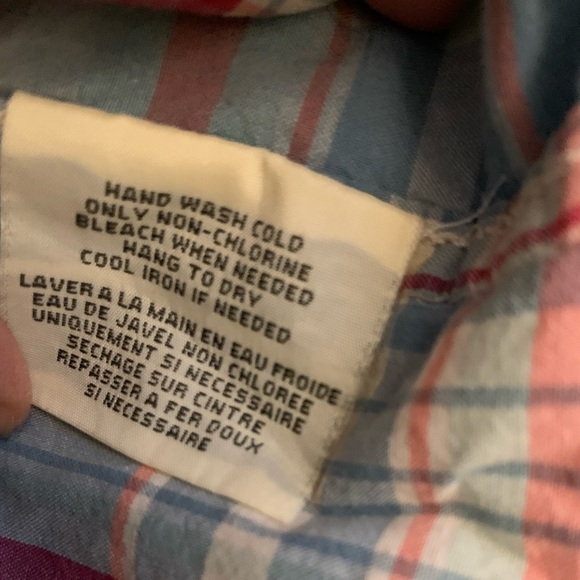 Ralph Lauren Denim & Supply | Small Plaid Sky Blue Dark Pink | Button Down - Picture 3 of 3